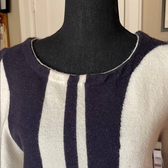 Ann Taylor Blue and White Crew Neck Sweater Size M - Picture 2 of 7